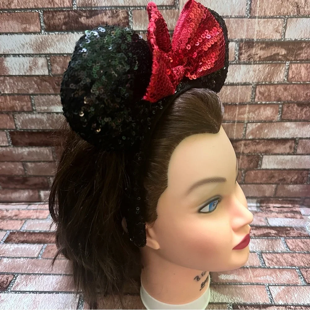 Disney Sequin Red and Black Mouse Ears Headband